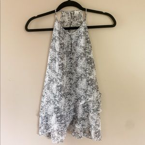 Halter Neckline Keyhole Snake Print Top